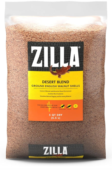 5 quart Zilla Desert Blend Ground English Walnut Shells Reptile Substrate