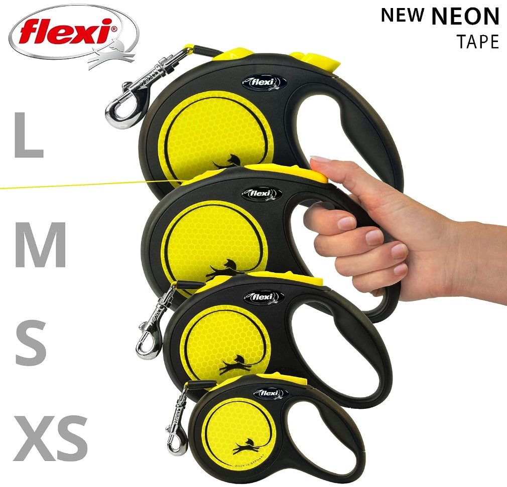 X-Small - 1 count Flexi New Neon Retractable Tape Leash