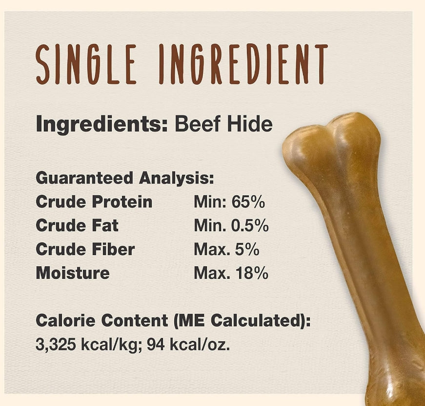 36 count (3 x 12 ct) Cadet Premium Grade Pressed Beef Hide Bone 6.5 Inch