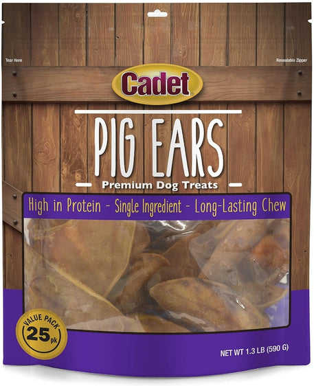 50 count (2 x 25 ct) Cadet Premium Pig Ear Treats
