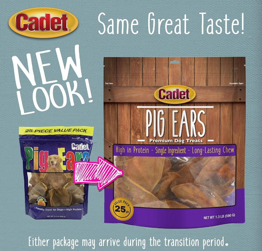 25 count Cadet Premium Pig Ear Treats