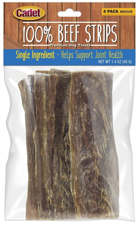 12 count (3 x 4 ct) Cadet Single Ingredient Real Beef Strips for Dogs