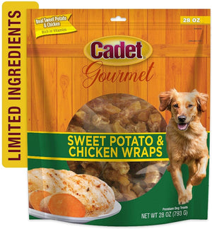 56 oz (2 x 28 oz) Cadet Gourmet Sweet Potato and Chicken Wraps for Dogs
