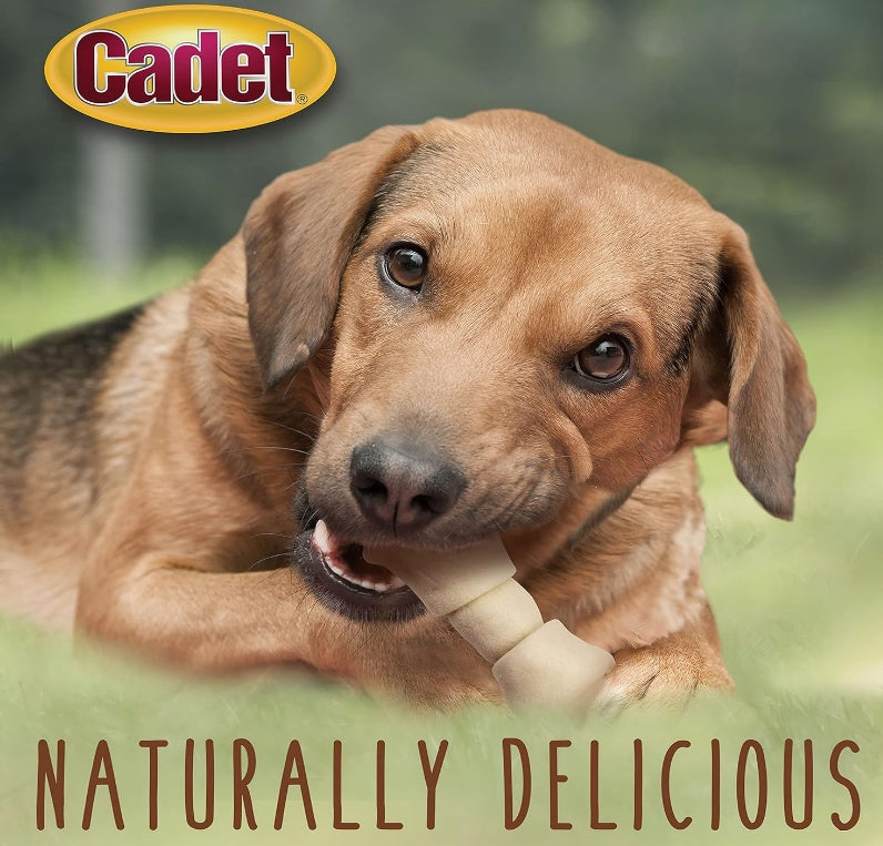 1 lb Cadet Premium Grade Beef Hide Knotted Bones 4 Inch