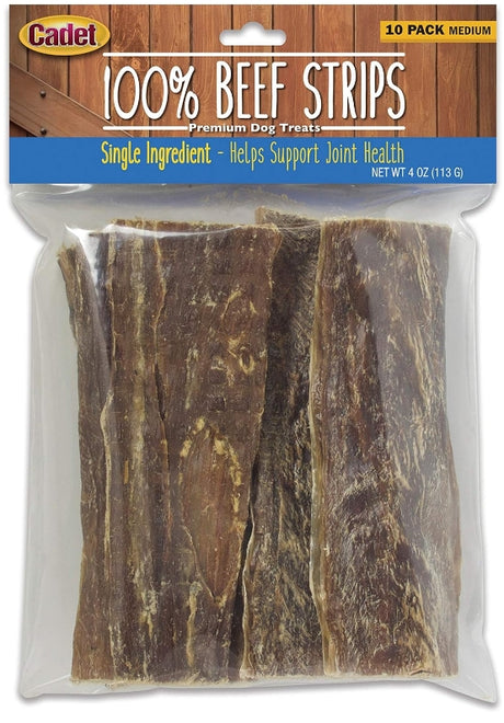 20 count (2 x 10 ct) Cadet Single Ingredient Real Beef Strips for Dogs