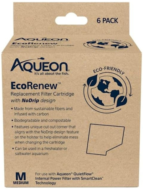 Medium - 18 count (3 x 6 ct) Aqueon EcoRenew Replacement Filter Cartridge