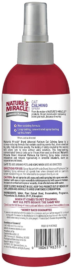 48 oz (6 x 8 oz) Natures Miracle Advanced Platinum Cat Calming Spray