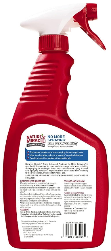24 oz Natures Miracle Advanced Platinum No More Spraying Cat Deterrant Spray