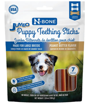 42 count (6 x 7 ct) N-Bone Jumbo Puppy Teething Sticks Peanut Butter Flavor