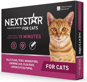 6 count (2 x 3 ct) NextStar Flea and Tick Topical Treatment for Cats