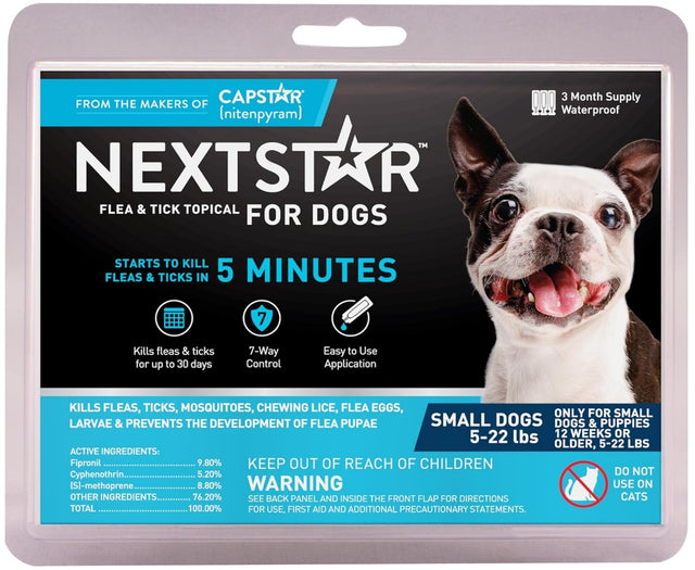 3 count NextStar Flea and Tick Topical Treatment for Small Dogs 5-22 Pounds