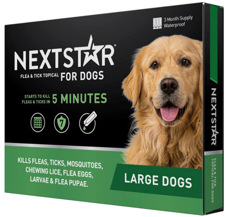 6 count (2 x 3 ct) NextStar Flea and Tick Topical Treatment for Large Dogs 45-88 Pounds