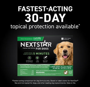 6 count (2 x 3 ct) NextStar Flea and Tick Topical Treatment for Large Dogs 45-88 Pounds