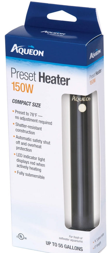 150 watt Aqueon Preset Heater for Aquariums Compact Size