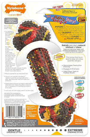 3 count (3 x 1 ct) Nylabone Power Chew Flavor Frenzy Chew Bacon Cheeseburger Flavor Wolf