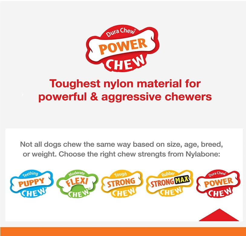 2 count (2 x 1 ct) Nylabone Power Chew Knot-Stop Fun Chew Bacon and Peanut Butter Small/Regular