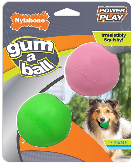 16 count (8 x 2 ct) Nylabone Power Play Gum-a-Ball Dog Toy