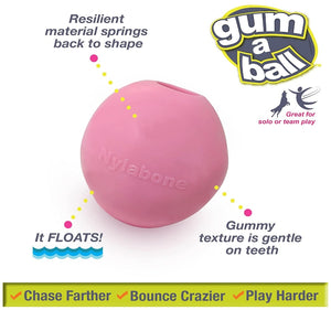 2 count Nylabone Power Play Gum-a-Ball Dog Toy