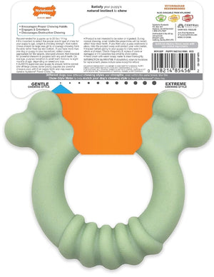 2 count (2 x 1 ct) Nylabone Puppy Sensory Material Roll and Chew Ring Chicken Flavor