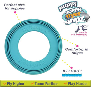10 count (10 x 1 ct) Nylabone Super Flyer Gripz Disc Puppy Toy