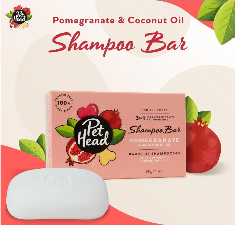 3 count (3 x 1 ct) Pet Head Pomegranate Shampoo Bar for Dogs