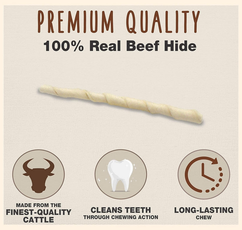 102 oz (3 x 34 oz) Cadet Premium Grade Beef Hide Twist Sticks 5 Inch