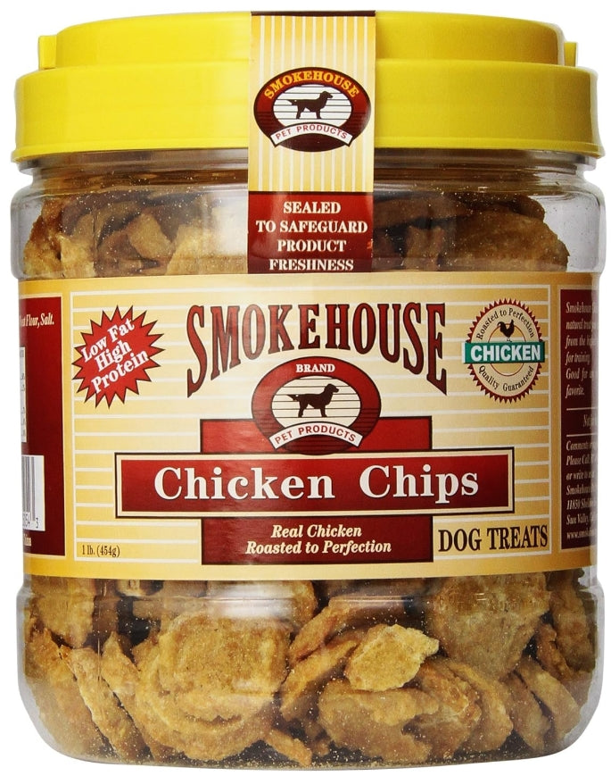 2 lb (2 x 1 lb) Smokehouse Chicken Chips Natural Dog Treats