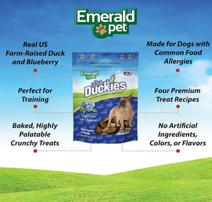 5 oz Emerald Pet Little Duckies Dog Treats with Duck and Blueberry