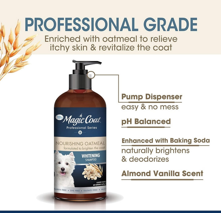 48 oz (3 x 16 oz) Magic Coat Professional Series Nourishing Oatmeal Whitening Dog Shampoo