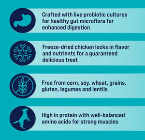 24 oz (3 x 8 oz) Stewart Healthy Gut Freeze Dried Chicken and Vegetable Treats with Probiotics