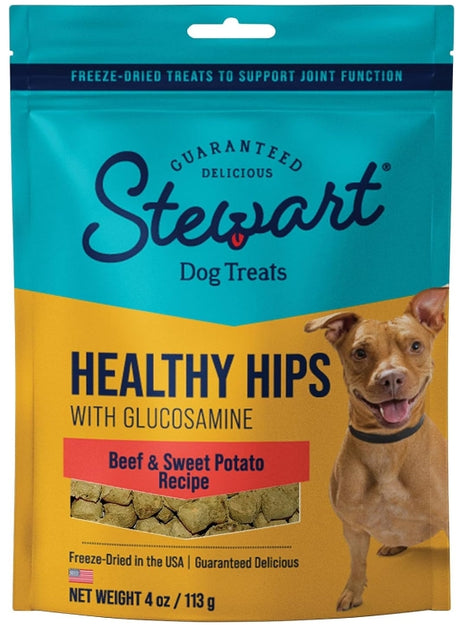 4 oz Stewart Healthy Hips Freeze Dried Beef and Sweet Potato Treats with Glucosamine
