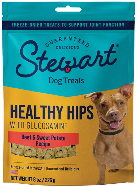 8 oz Stewart Healthy Hips Freeze Dried Beef and Sweet Potato Treats with Glucosamine