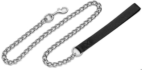 4 feet x 2.0 mm Titan Chain Lead with Nylon Handle for Dogs