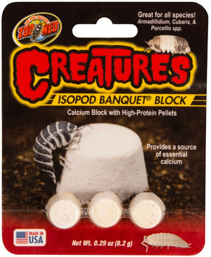 36 count (12 x 3 ct) Zoo Med Creatures Isopod Banquet Block Food and Calcium Supplement Treat