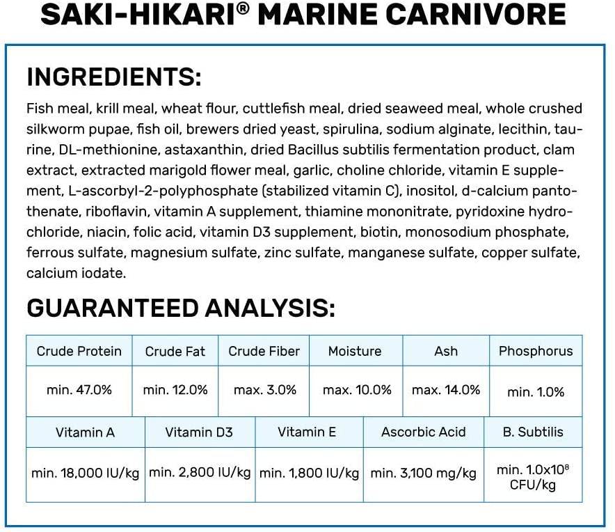 Hikari Saki-Hikari Marine Carnivore Sinking Medium Pellet Food