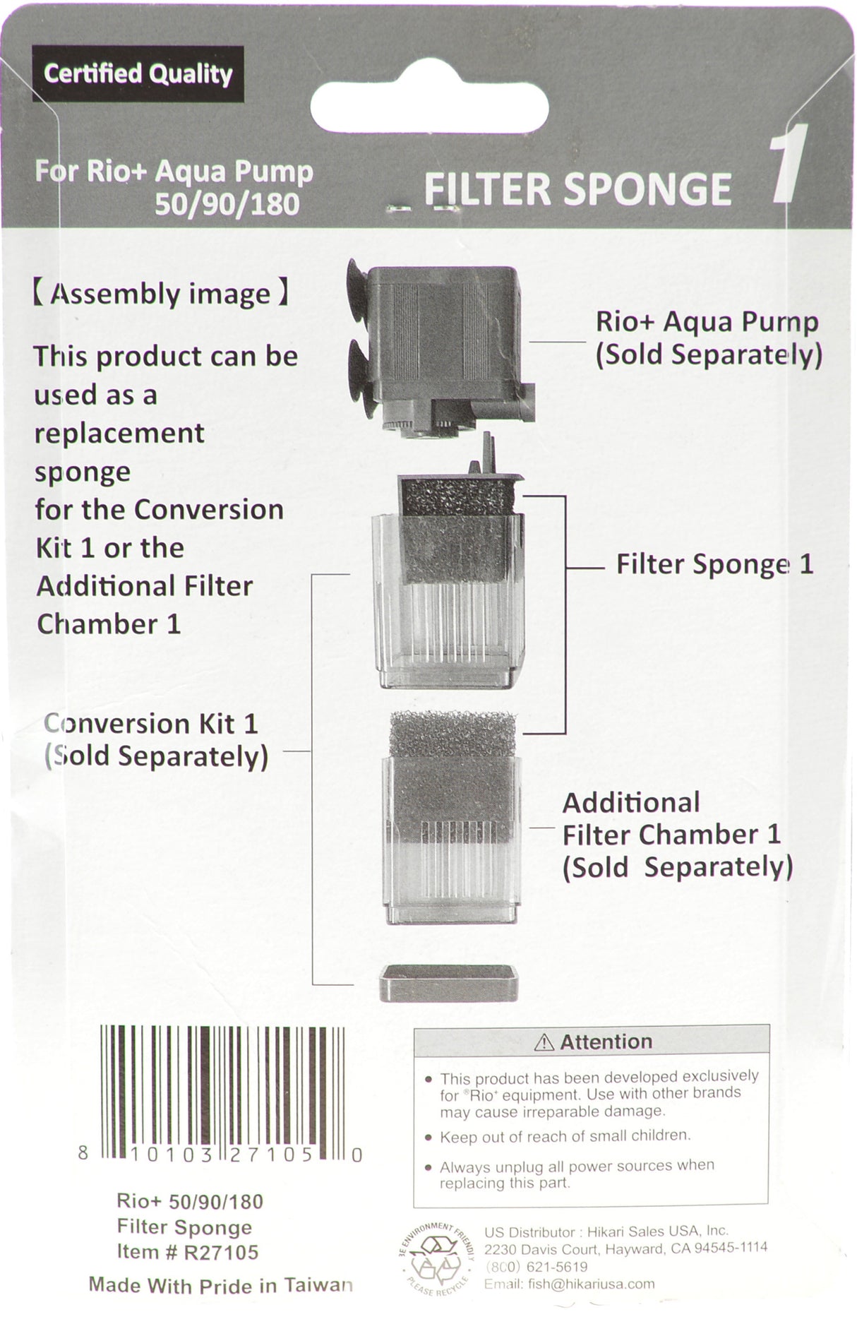 Model 50-180 - 6 count Rio Plus Aqua Pump Replacement Filter Sponge