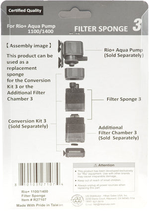 Model 1100-1400 - 6 count Rio Plus Aqua Pump Replacement Filter Sponge