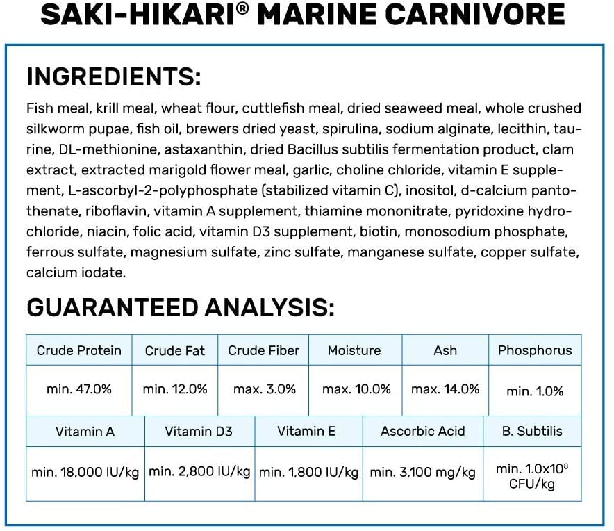 Hikari Saki-Hikari Marine Carnivore Sinking Medium Pellet Food - PetMountain.com