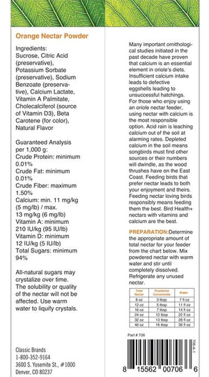 More Birds Health Plus Natural Orange Oriole Nectar Powder Concentrate - PetMountain.com