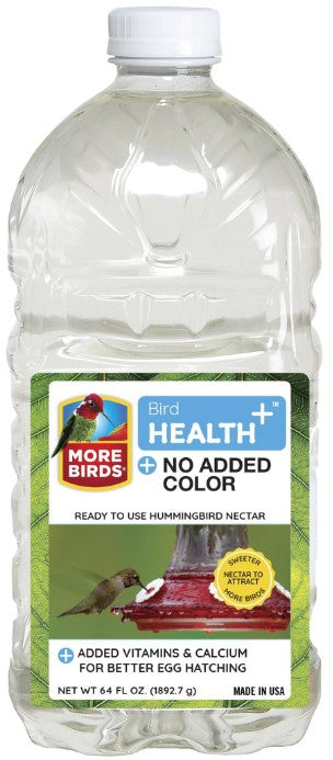 256 oz (4 x 64 oz) More Birds Health Plus Ready To Use Hummingbird Nectar Clear