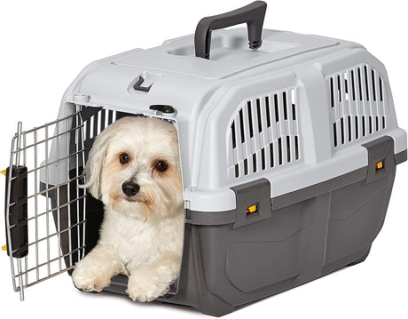 X-Small - 1 count MidWest Skudo Travel Carrier Gray Plastic Dog Carrier
