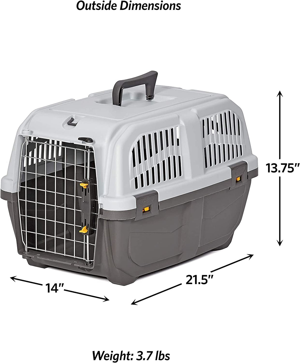Small - 3 count MidWest Skudo Travel Carrier Gray Plastic Dog Carrier
