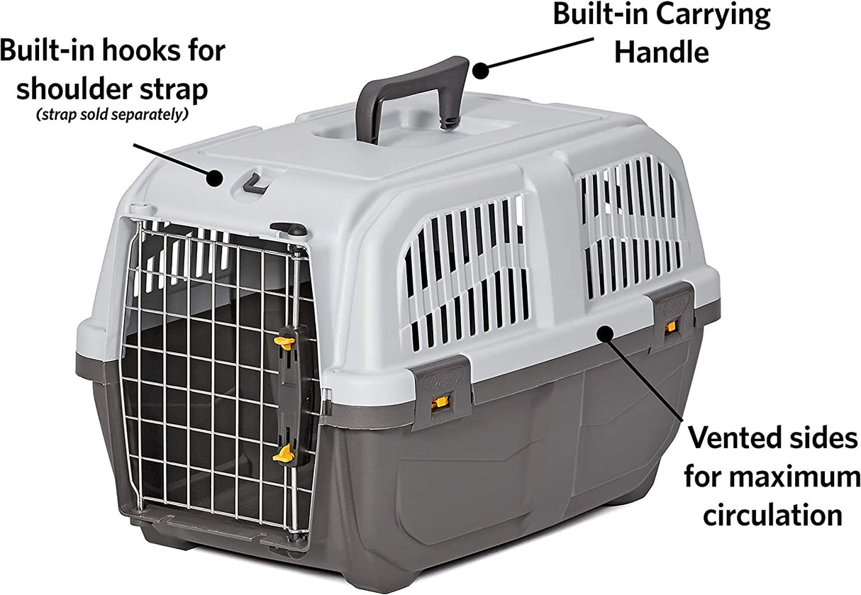 Small - 1 count MidWest Skudo Travel Carrier Gray Plastic Dog Carrier