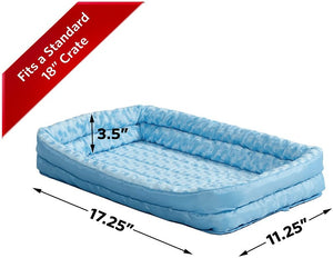 MidWest Double Bolster Pet Bed Blue - PetMountain.com