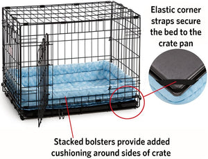 MidWest Double Bolster Pet Bed Blue - PetMountain.com