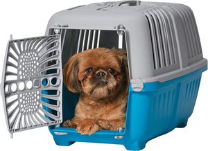 MidWest Spree Plastic Door Travel Carrier Blue Pet Kennel - PetMountain.com
