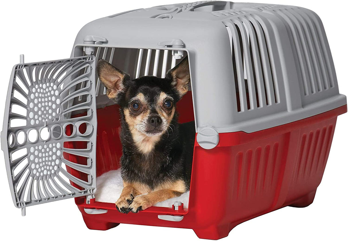 MidWest Spree Plastic Door Travel Carrier Red Pet Kennel - PetMountain.com