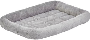 MidWest Quiet Time Deluxe Diamond Stitch Pet Bed Gray for Dogs - PetMountain.com