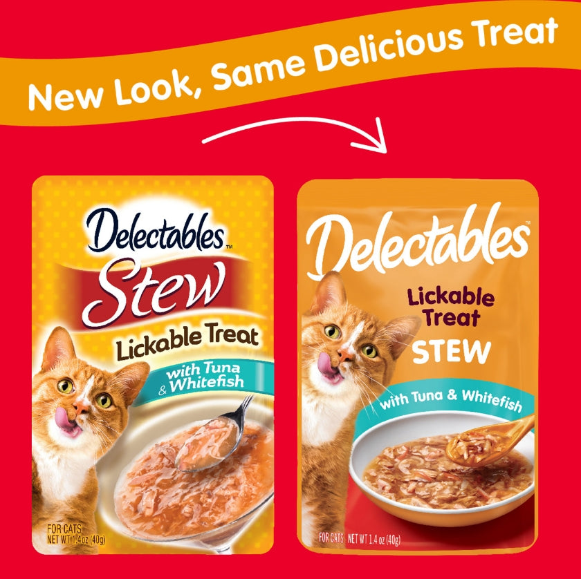 1.4 oz Hartz Delectables Stew Lickable Treat for Cats Tuna and Whitefish