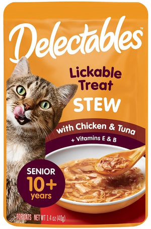 Hartz Delectables Stew Senior Lickable Treat for Cats Chicken and Tuna - PetMountain.com